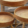 Üçlü Rattan Bambu Sehpa - Görsel 3