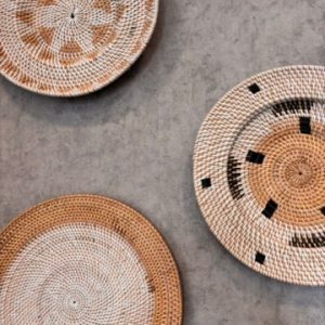 40 cm El Yapımı Rattan Tabak Seti (3’lü) – Bali Adası El İşçiliği