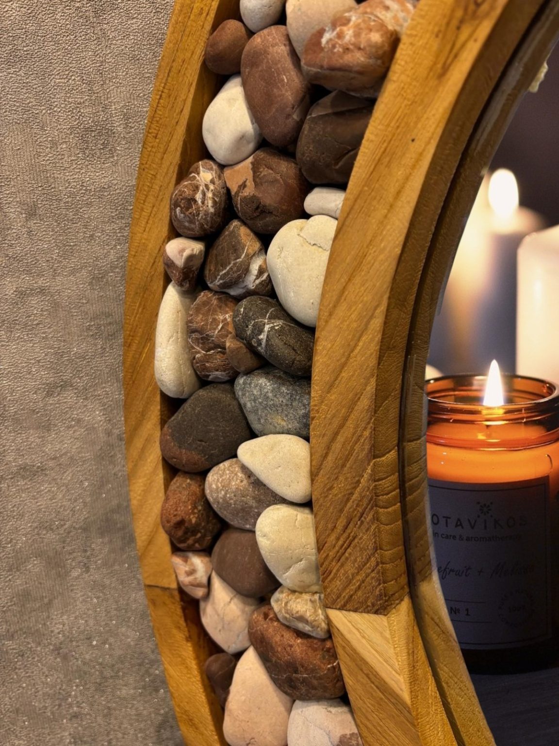 yuvarlak dekoratif Masif Ahşap duvar Aynası – 70 cm El Yapımı Dekoratif Duvar Aynası (Copy) (Copy)