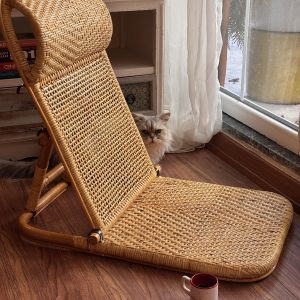 Doğal rattan yer şezlongu – el işçiliği, 2 kademeli şezlong